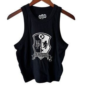 Beetlejuice Northanger Prep‎ School Tank Top Ribbed Graphic Black MD/M